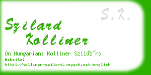 szilard kolliner business card